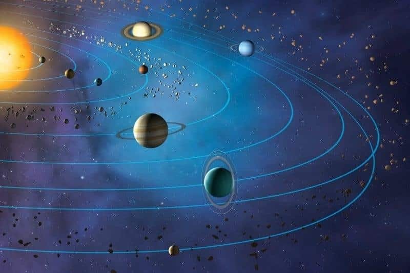 An illustration depicting the nicknames of the planets in our solar system.