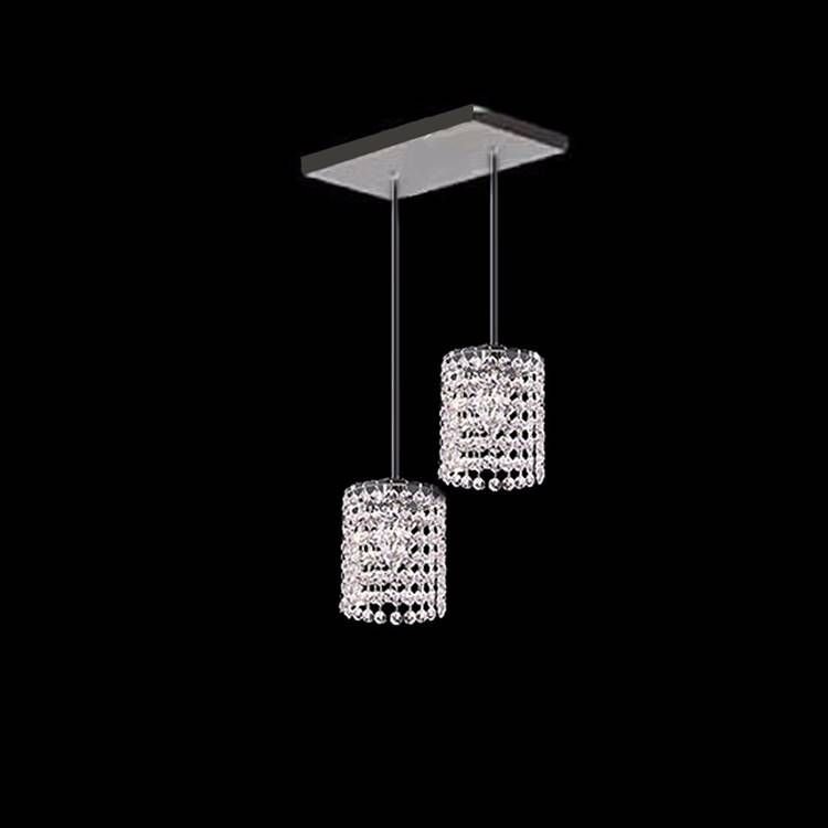 Double crystal pendant for dining room with high gloss.