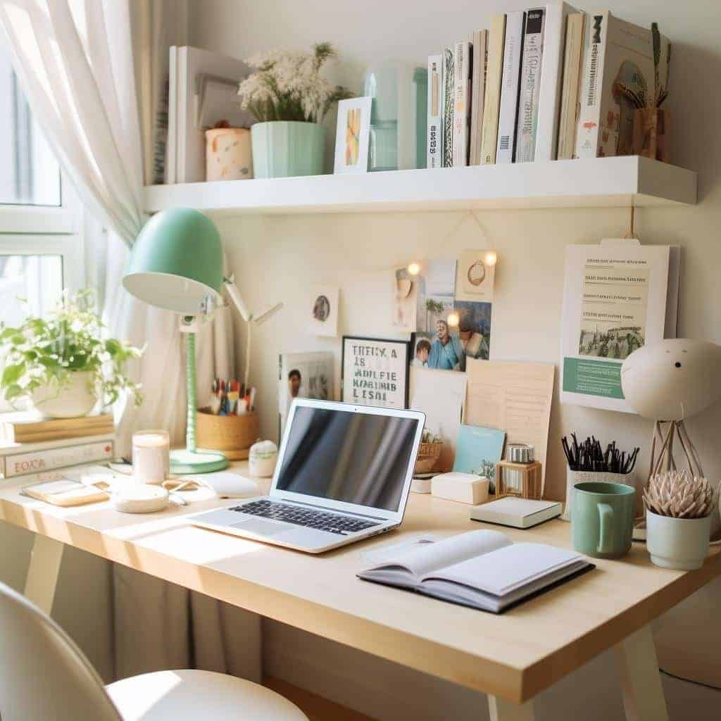 como decorar e organizar a mesa de escritorio