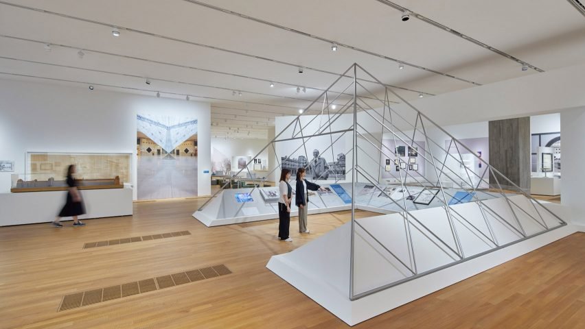 A hero image showcasing the IM Pei retrospective exhibition at M+ Museum in Hong Kong.