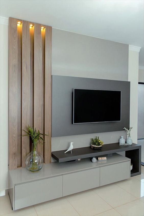 A common question is whether it is better to invest in a rack or just use a panel for the television, but we have gathered some inspirations that show how both can be used together.