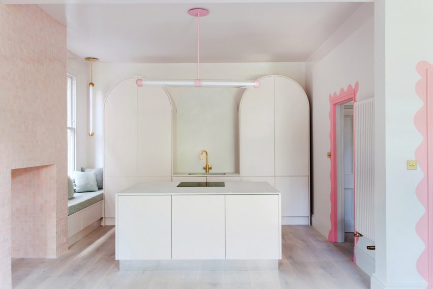 Design House interior showing pastel hues mixed with whimsical details in London.